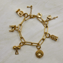 Load image into Gallery viewer, Chunky Paperclip Charm Bracelet Gold
