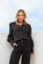 Load image into Gallery viewer, Seria Linen Top Black