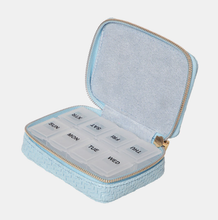 Load image into Gallery viewer, Pill Box - Herringbone Bluebell