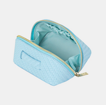 Load image into Gallery viewer, Small Beauty Bag - Herringbone Bluebell