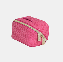 Load image into Gallery viewer, Small Beauty Bag - Herringbone Raspberry