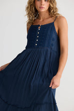 Load image into Gallery viewer, Inhale Dress Navy Dobby