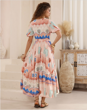 Load image into Gallery viewer, Aztec Palm Maxi Dress