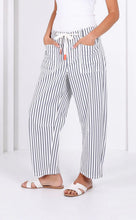 Load image into Gallery viewer, Navy Stripe Barrel Jean
