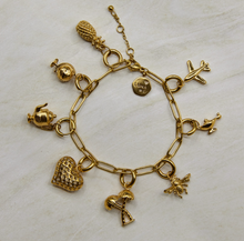 Load image into Gallery viewer, Paperclip Charm Bracelet Gold