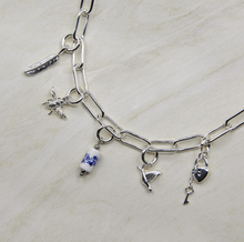 Load image into Gallery viewer, Chunky Paperclip Charm Necklace Silver