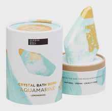 Load image into Gallery viewer, Crystal Bath Bomb Aqua Marine Lemongrass