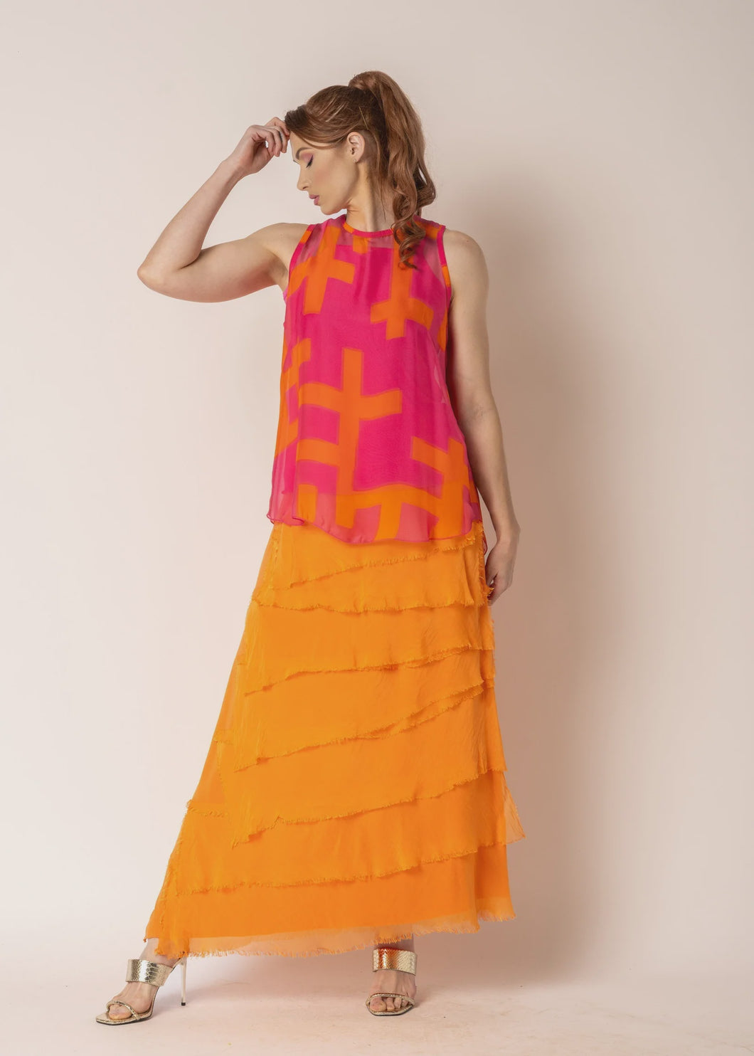 Fifi Silk Skirt Sunset