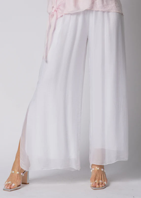 Gia Silk Pants White