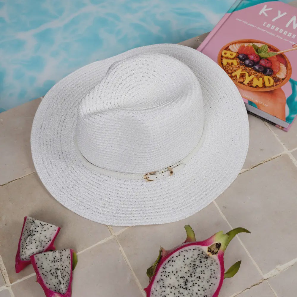 Fedora Sun Hat White