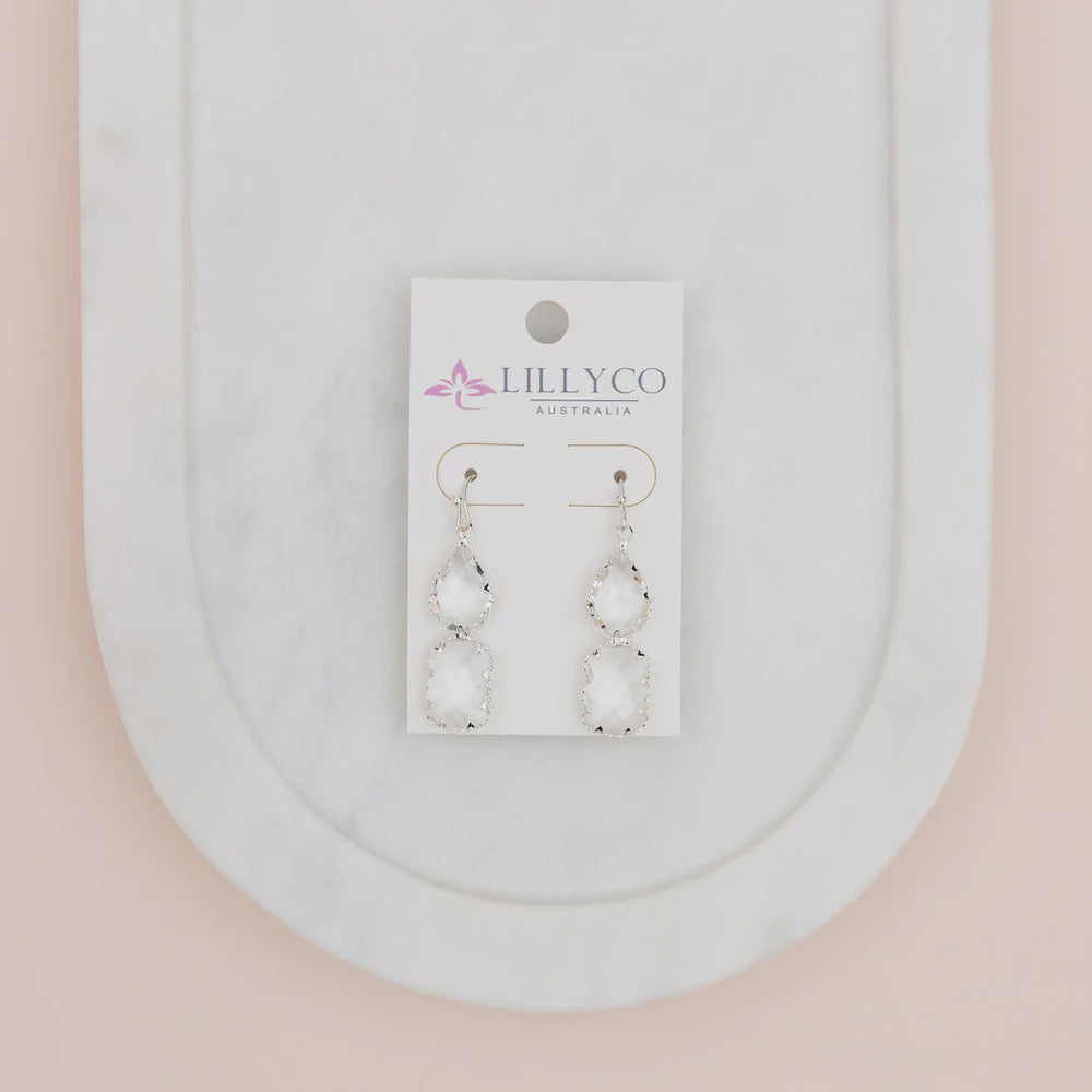 Rose Gold Clear Crystal Earring