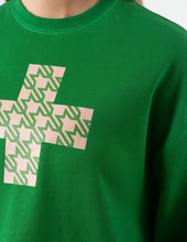Load image into Gallery viewer, Emerald Houndstooth Cross Sweater
