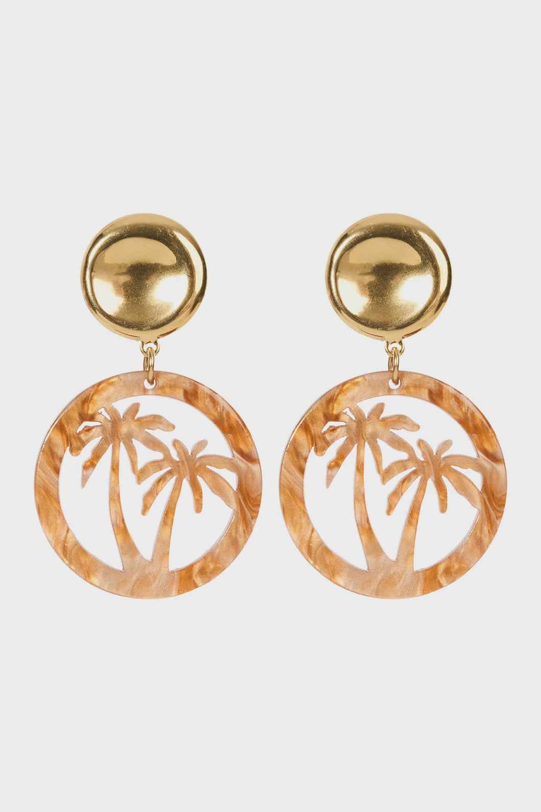 Haiti Palms Earring Tan