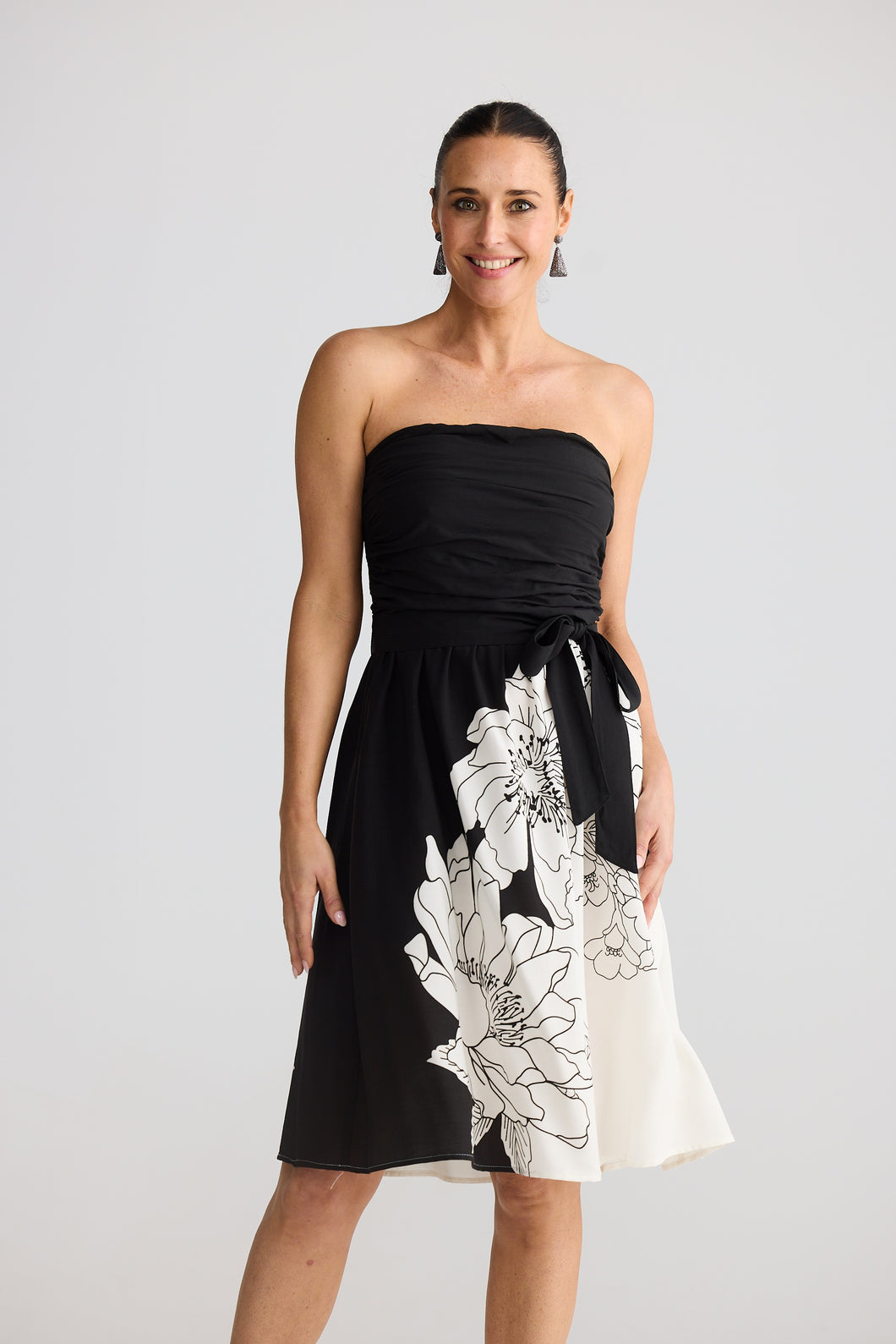 Avalon Mini Dress Noir Bloom