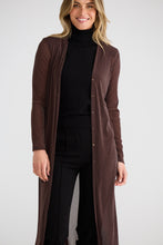 Load image into Gallery viewer, Soiree Long Cardi Choc Glitter
