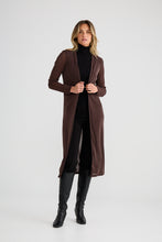 Load image into Gallery viewer, Soiree Long Cardi Choc Glitter
