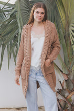Load image into Gallery viewer, Braid Knit Cardigan-Carmel
