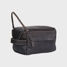Load image into Gallery viewer, Darwin Leather Wash Bag Brown
