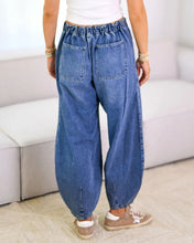 Load image into Gallery viewer, Dark Denim Barrel Jeans
