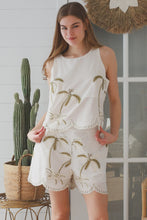 Load image into Gallery viewer, Palm Cove Embroidered Sleeveless Top
