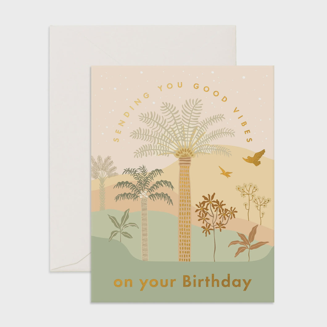 Birthday jungle Palms Card