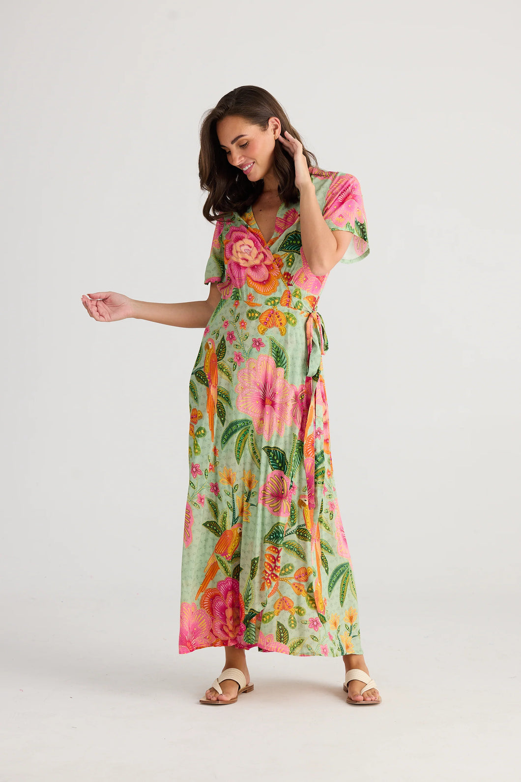 Tropics Wrap Dress Pasito