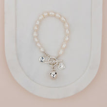 Load image into Gallery viewer, LIMITED EDITION | Light Gold Ball Pendant on Freshwater Pearls Bracelet
