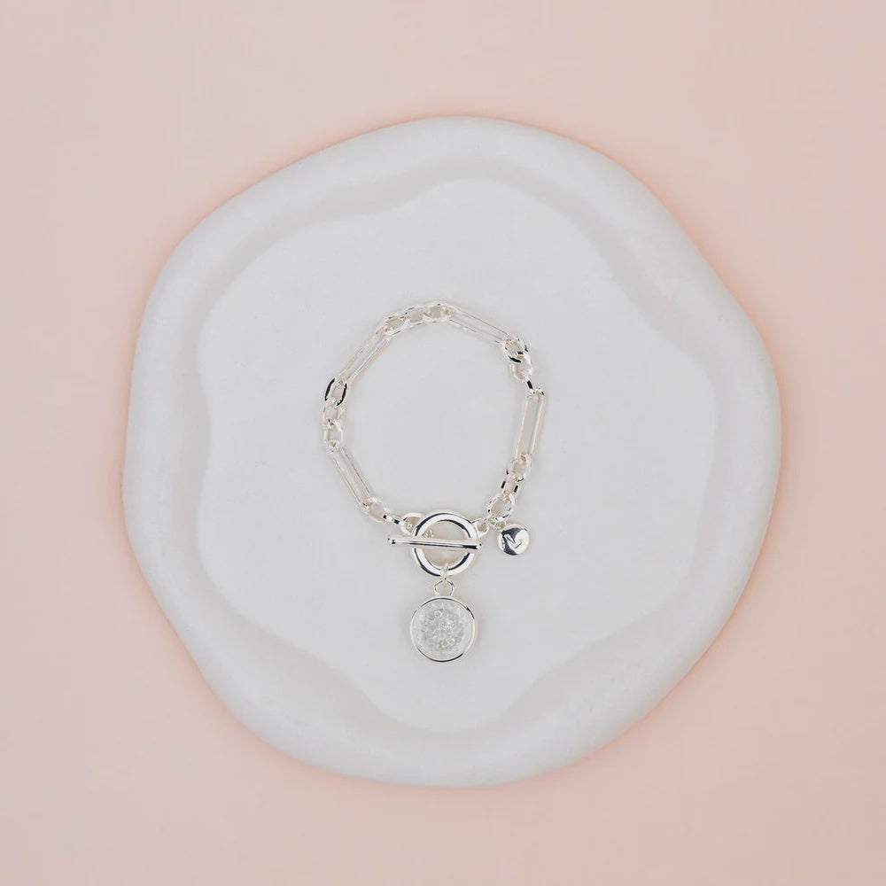 Silver Lots of Crystal Pendant Bracelet