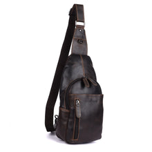 Load image into Gallery viewer, Lennox Leather Sling Bag Dark Brown
