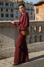 Load image into Gallery viewer, Lucy Patch Pocket Denim Pant Burgundy
