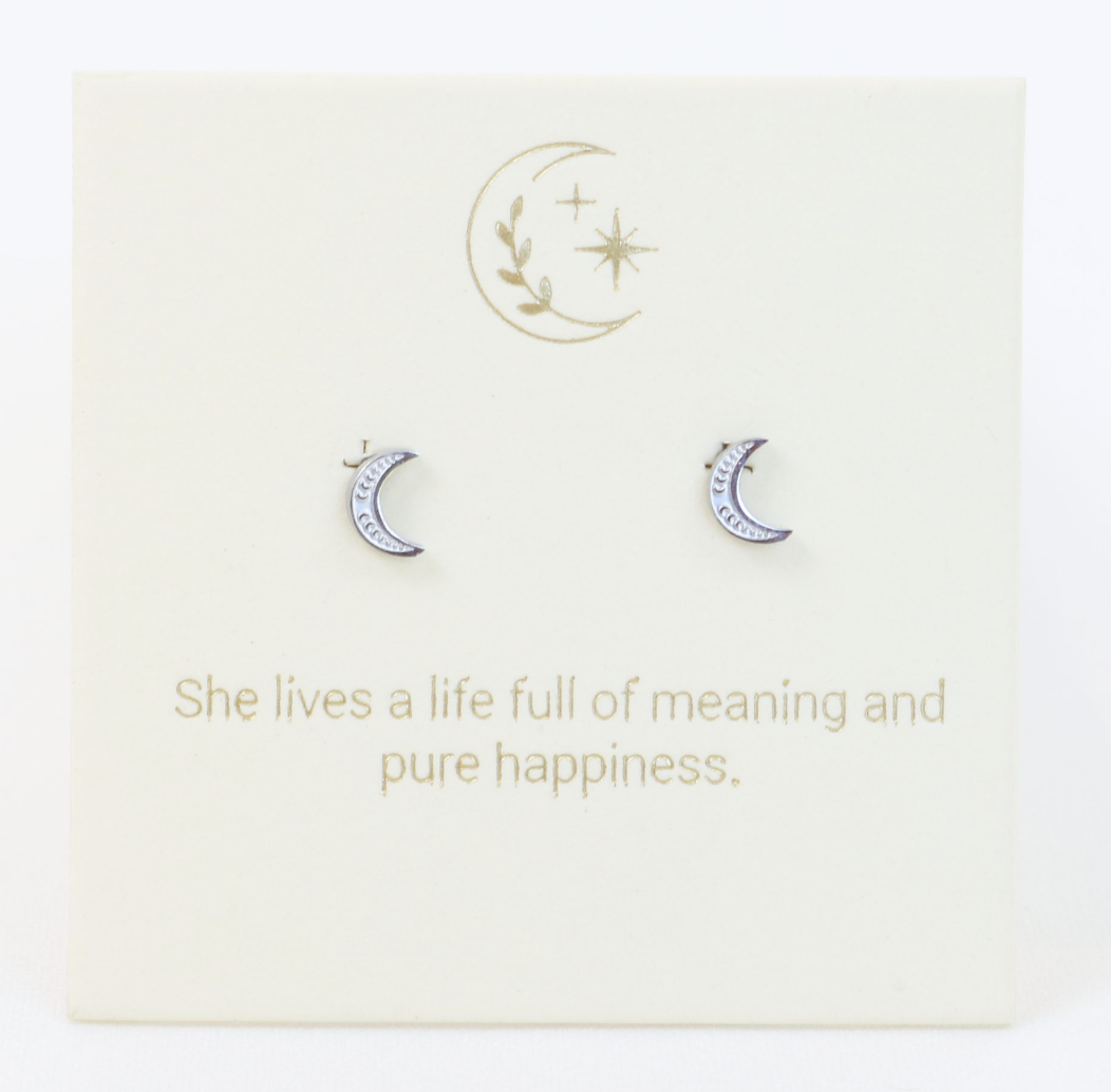 She Lives a Life Stud - Silver