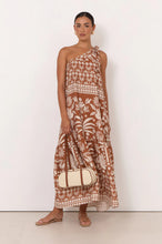 Load image into Gallery viewer, Olina Hawaii Print One Shoulder Maxi Dress
