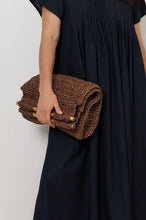 Load image into Gallery viewer, Paper Weave with Bamboo Handle Tote Chocolate
