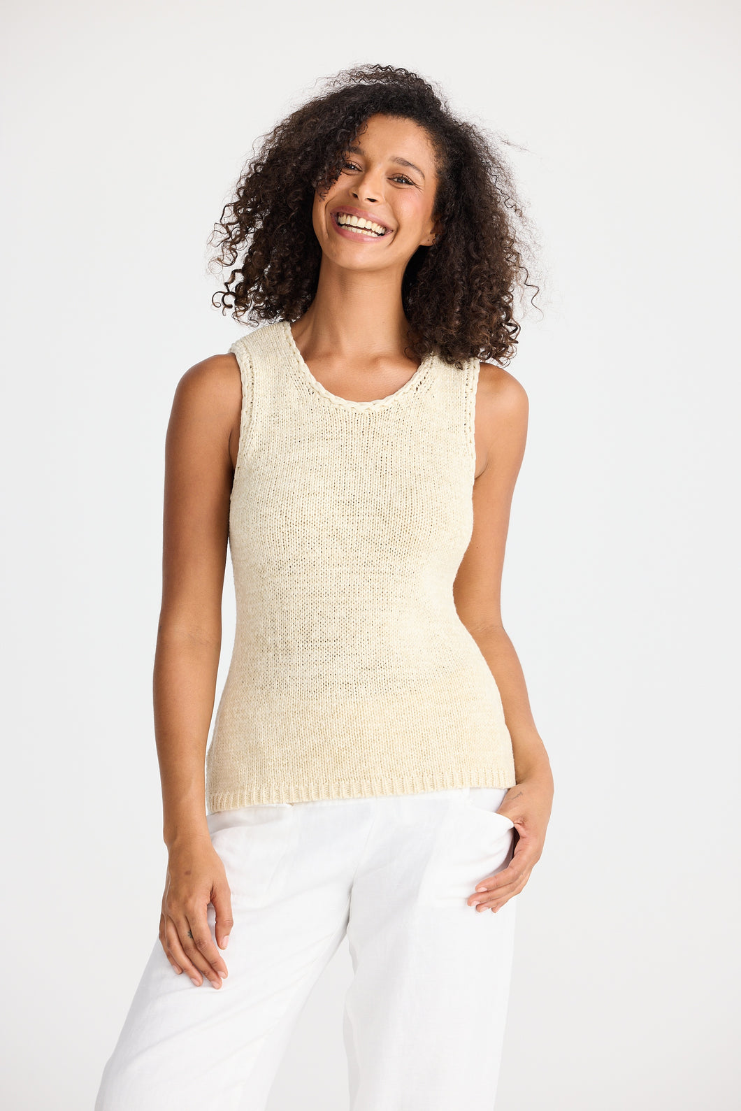 Natural Saffron Knit Tank