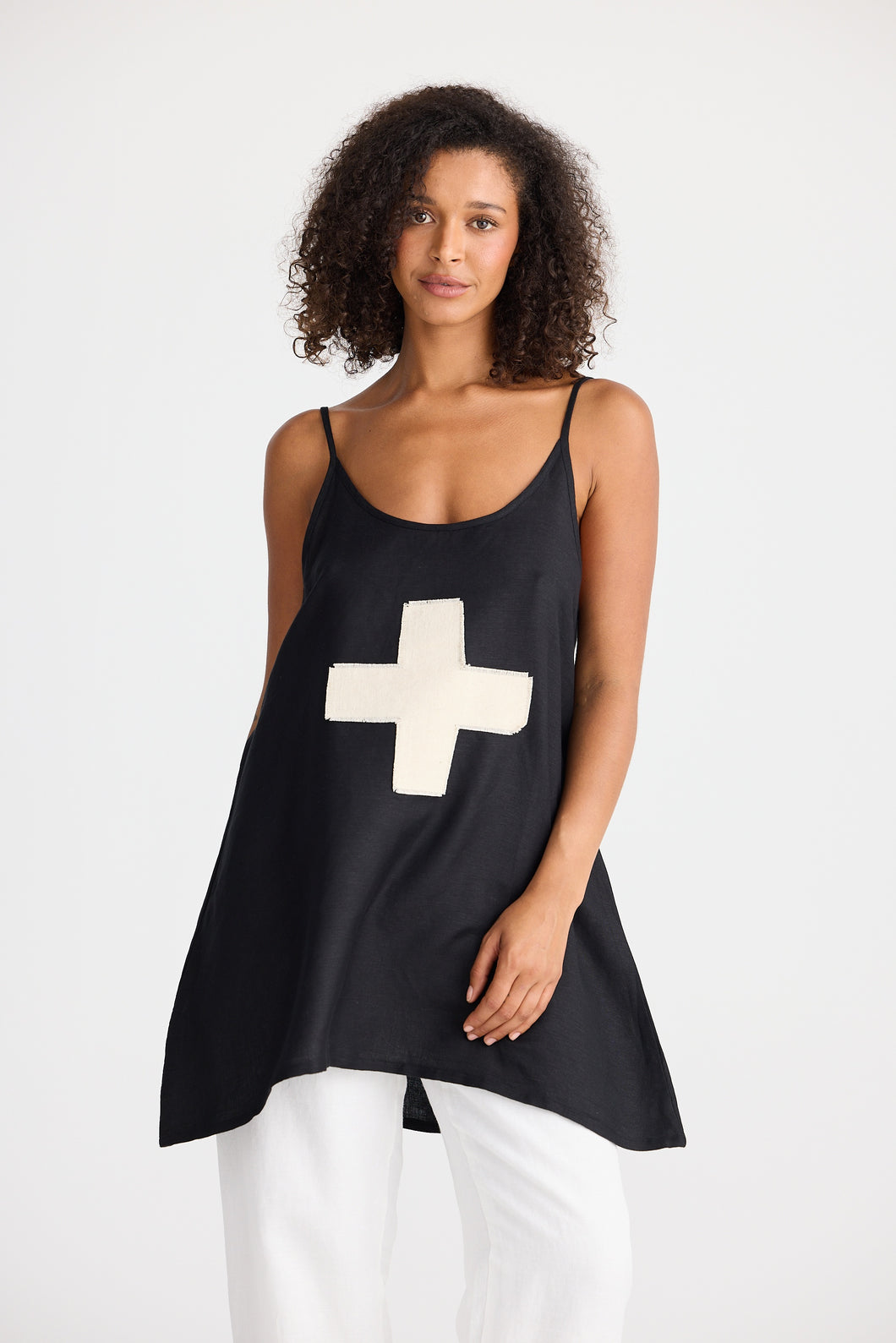Shakti Singlet Black Linen