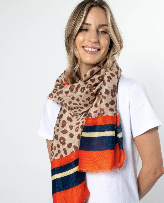 Scarf leopard chestnut