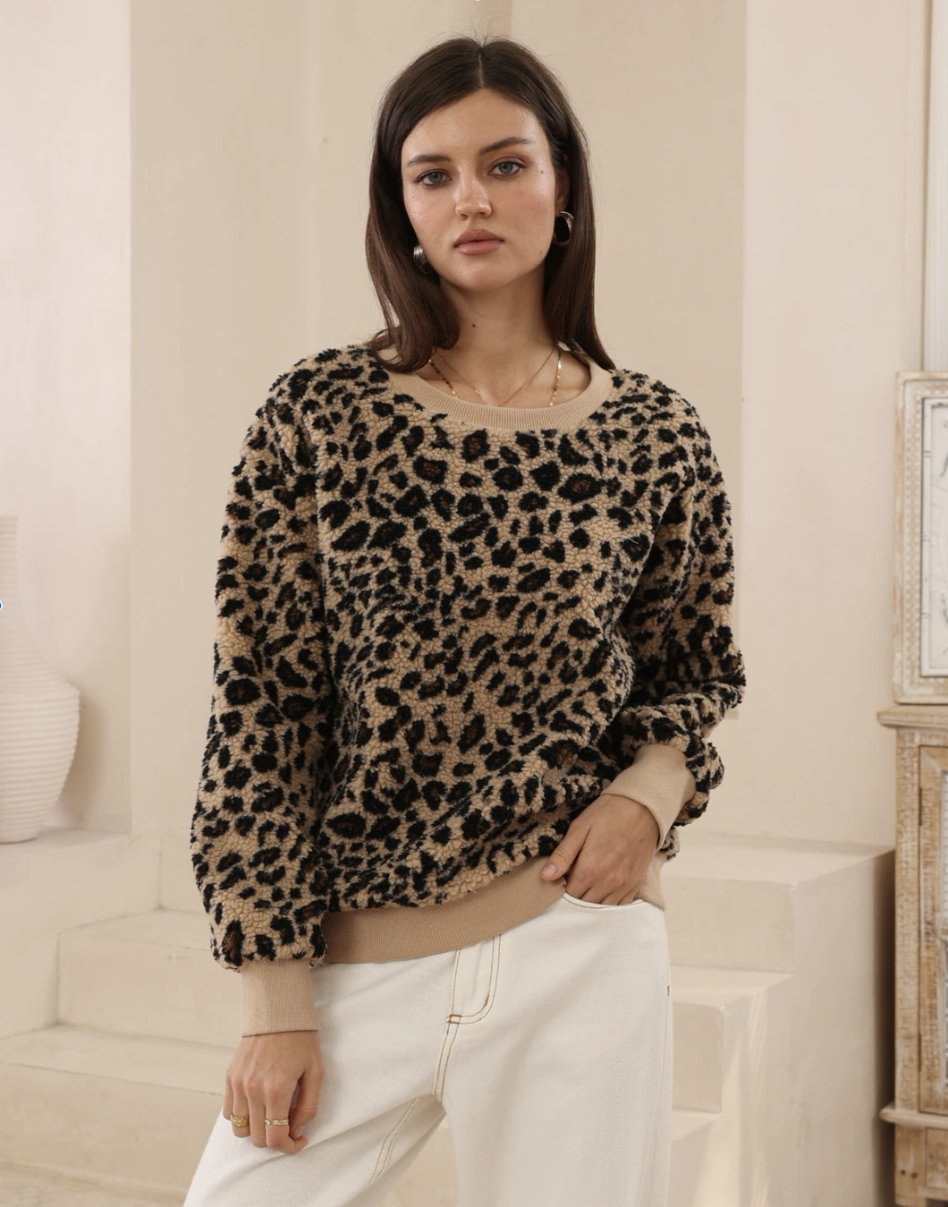 Leopard Fleece Sweat