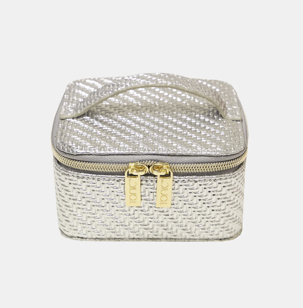 Jewellery Cube - Herringbone Silver