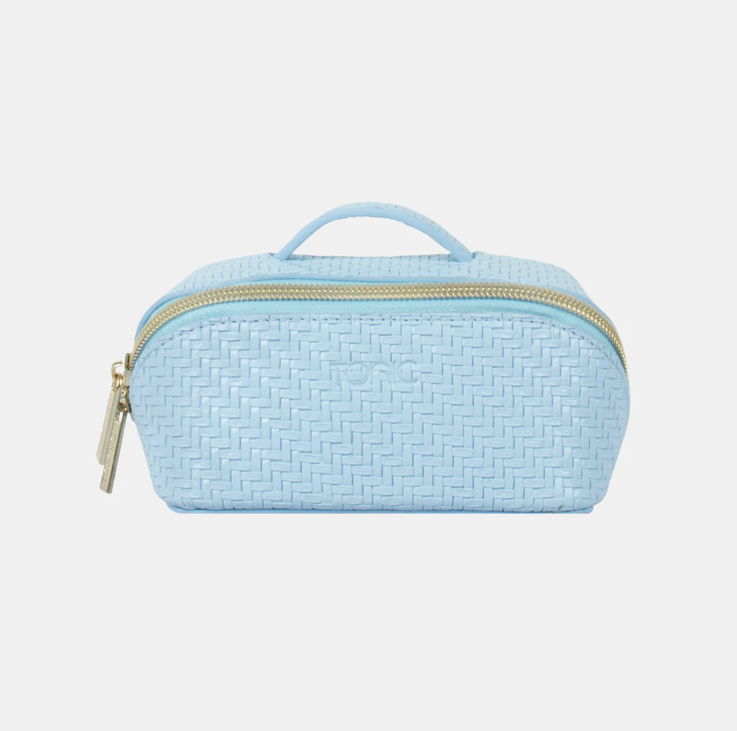 Small Beauty Bag - Herringbone Bluebell