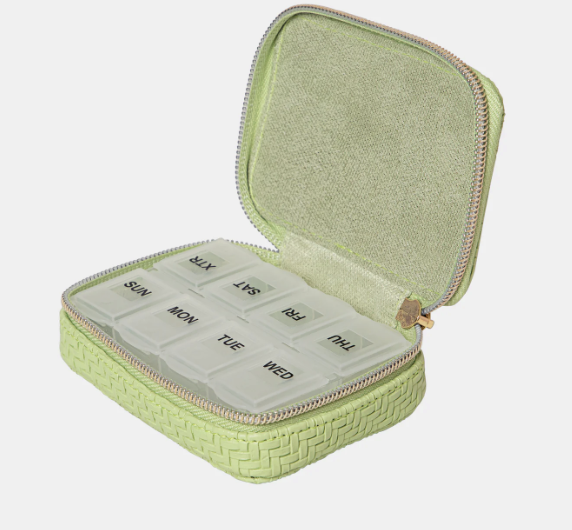 Pill Box - Herringbone Pistachio