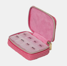 Load image into Gallery viewer, Pill Box - Herringbone Raspberry
