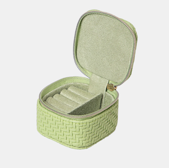Mini Jewellery Cube - Herringbone Pistachio