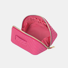 Load image into Gallery viewer, Small Beauty Bag - Herringbone Raspberry
