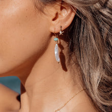 Load image into Gallery viewer, Seaside Gold Filled Earrings with Freshwater Pearl and Starfish Drop
