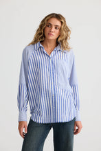 Load image into Gallery viewer, Yellowstone Shirt - Navy Blue Stripe
