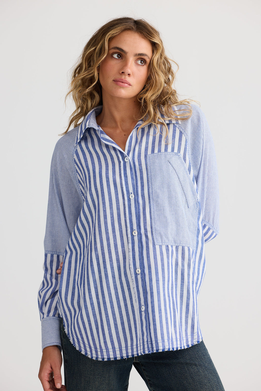 Yellowstone Shirt - Navy Blue Stripe