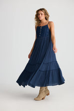 Load image into Gallery viewer, Inhale Dress Navy Dobby
