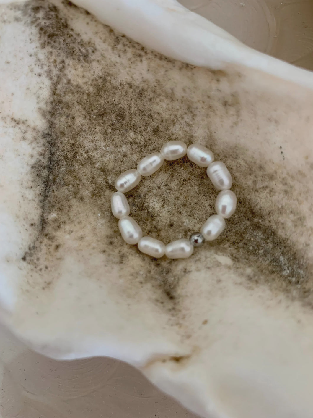Pearl Ring Siver Bead