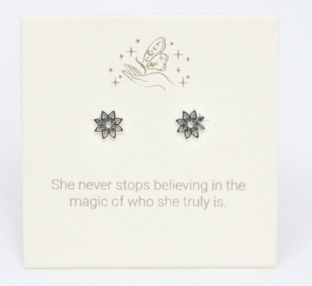 She Never Stops Stud - Silver