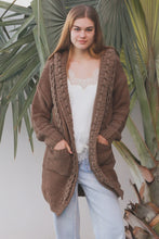 Load image into Gallery viewer, Braid Knit Cardigan-Chocolate
